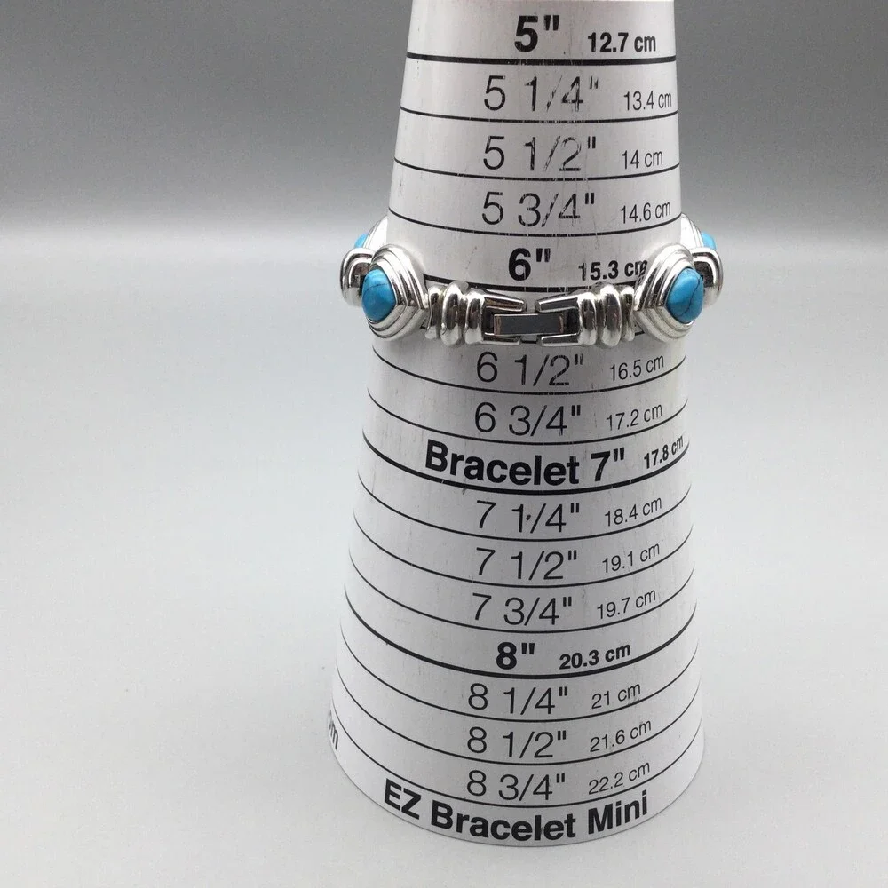Park Lane Womens Watch 19mm Silver Tone Blue Heart Bracelet New Battery 6.25